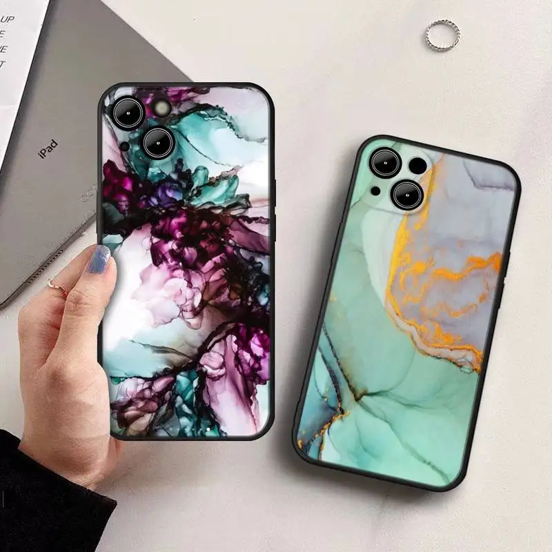 

Watercolor Painting Marble Pattern Phone Case For iphone14 13 Promax 11 12 13 Pro Max mini XR XS MAX 7 8plus 2020 se phone case