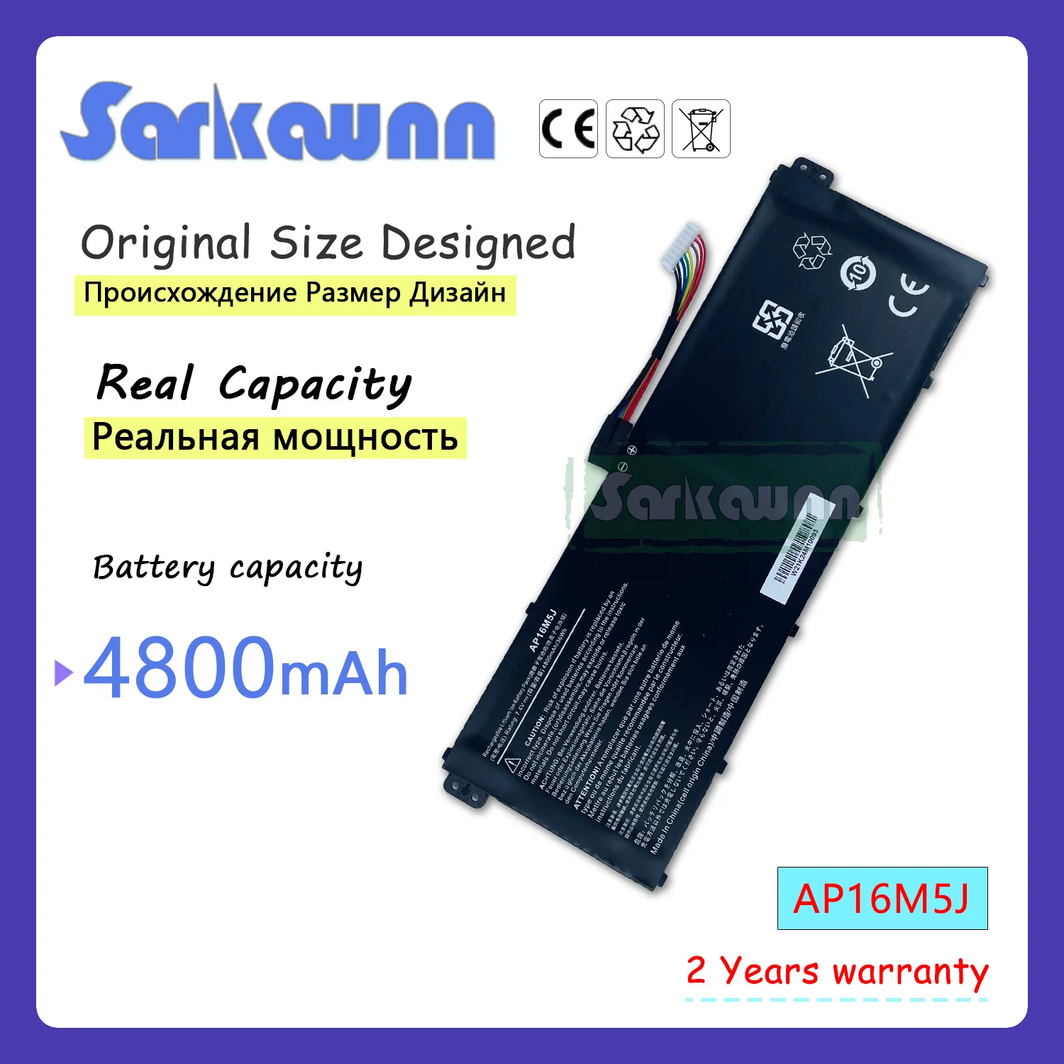 

Аккумулятор для ноутбука SARKAWNN 7,7 В 36 Вт/ч AP16M5J для Acer Aspire 1 3