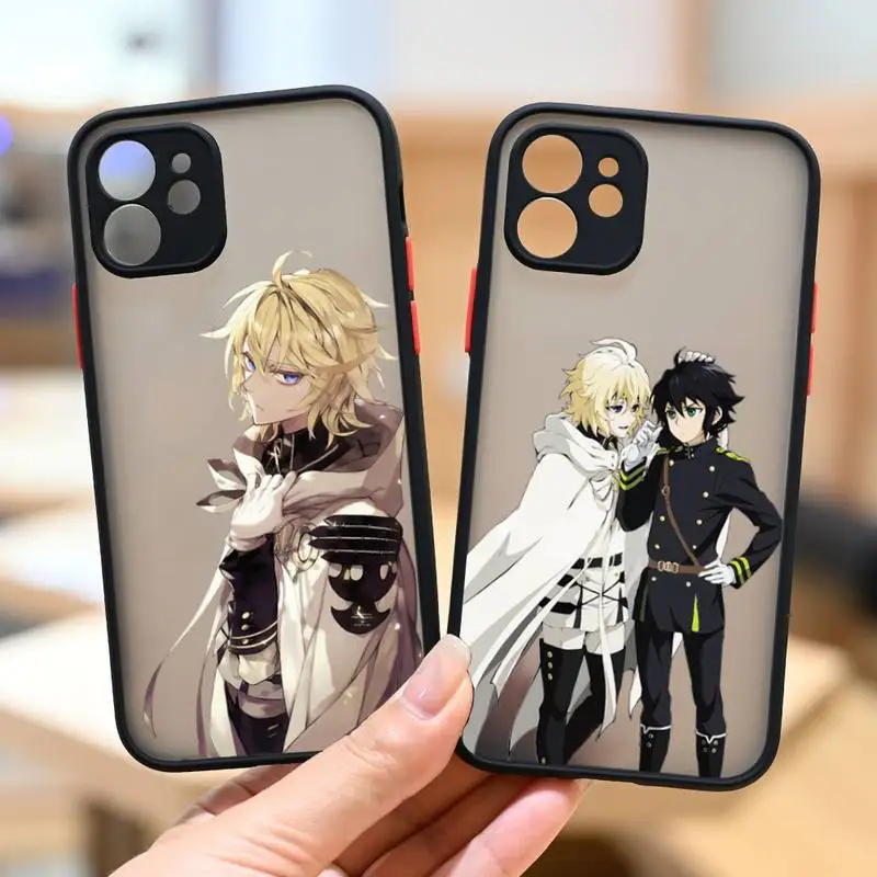 

Seraph of The End Vampire Reign Phone Case For iPhone 12 11 Mini Pro XR XS Max 7 8 Plus X Matte transparent Back Cover