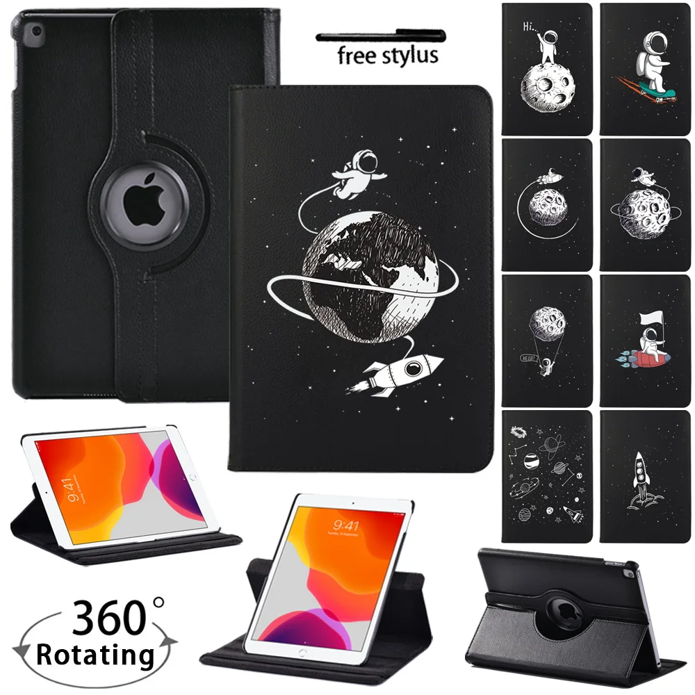 

Tablet Case for IPad 9th Generation 10.2" Smart Sleep Wake Leather Stand Astronaut Pattern Cover for IPad 9 10.2 Inch 2021
