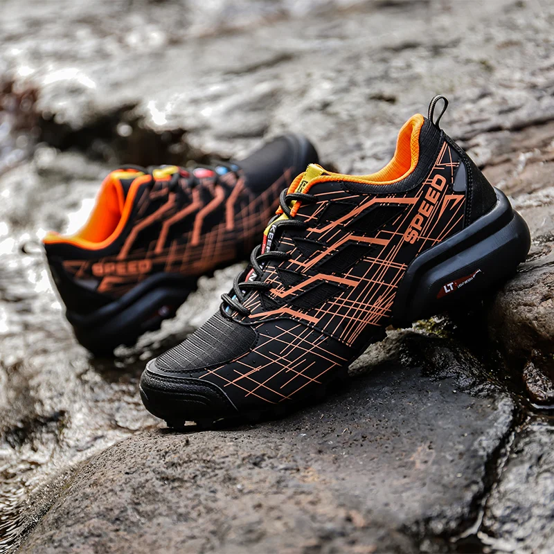 JIEMIAO Men Trail Running Shoes Non-Slip Breathable Tactical Army Boots Desert Training Sneakers Outdoor Off Road Trekking Shoes