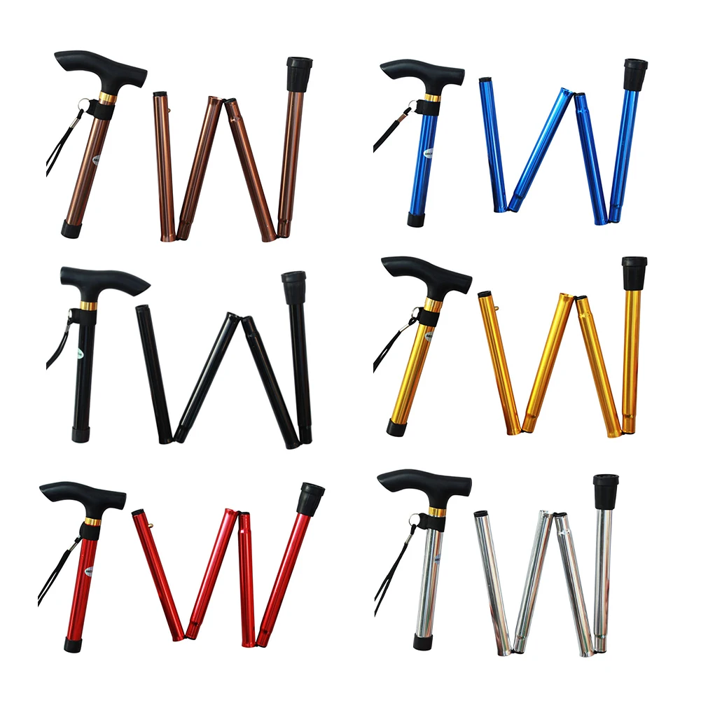 

Aluminum Alloy Trekking Poles Foldable Elderly People Hiking Walking Stick For Climbing Outdoor Sports Camping Accessories