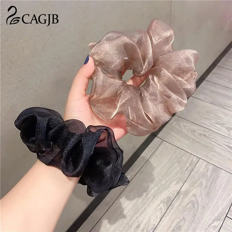 

Резинки для волос из органзы Scrunchies, эластичная повязка для волос, Женский держатель для хвоста для девочек