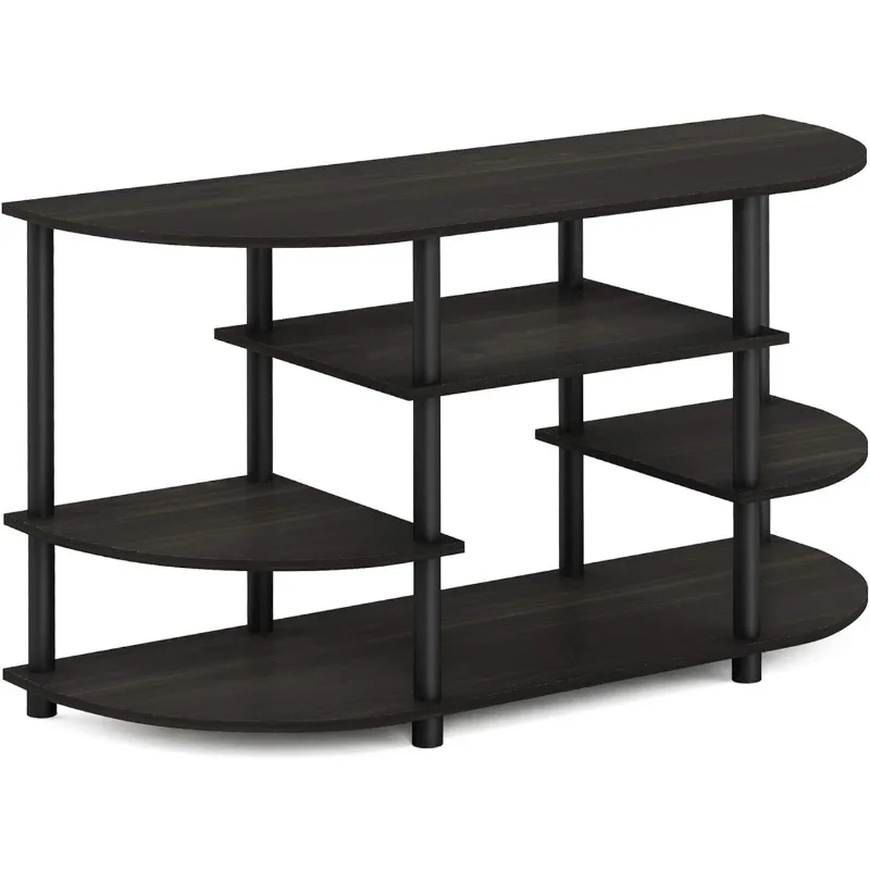 

JAYA Simple Design Corner TV Stand, Espresso/Black