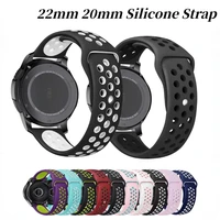 20mm 22mm silicone strap for samsung galaxy watch 43active 2huawei watch gt3 breathable bracelet for amazfit gtrstratos belt