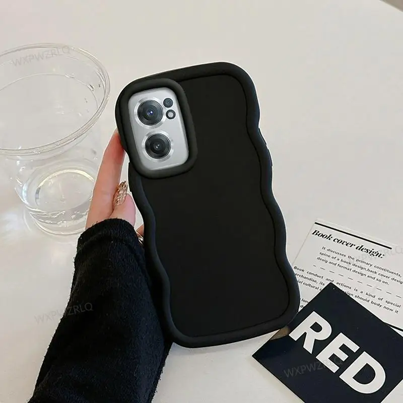 Сплошной цветной чехол для телефона с волнами OnePlus Nord CE 2 4 минимальный дизайн