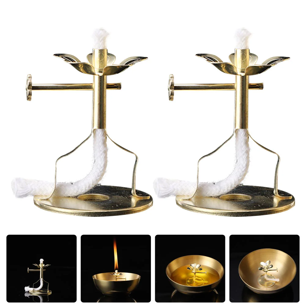 

2Pcs Lamp Wick Holder Oil Light Rack Wick Storage Stand