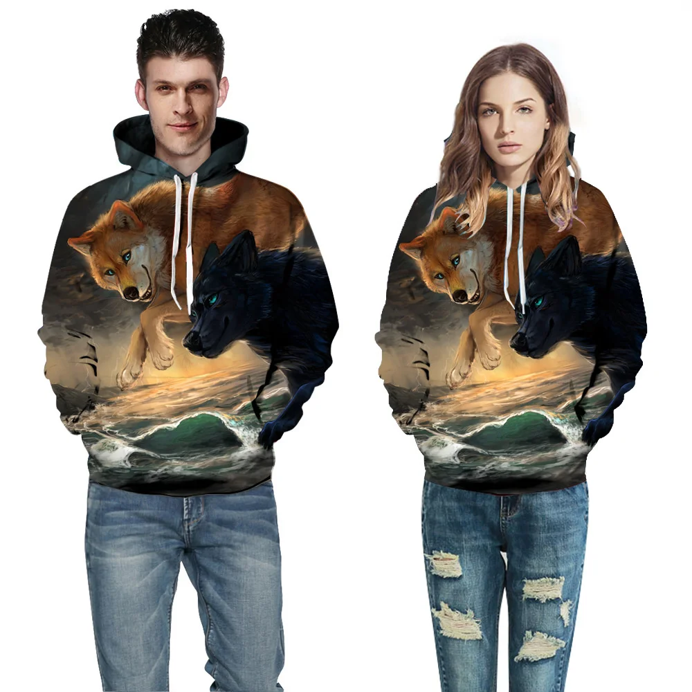 Купи 2022 couple's sweater 3D digital printing hooded Baseball Jacket autumn and winter clothes for men and women за 3,295 рублей в магазине AliExpress