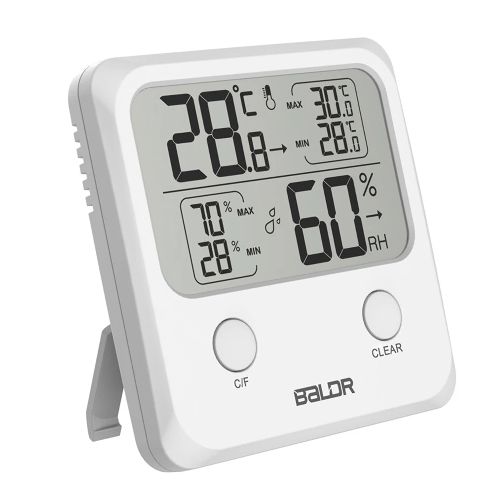 

Indoor LCD Portable Plastic Hygrometer Mini Electronic Wall Humidity Digital With Stand Temperature Hygro-thermometer