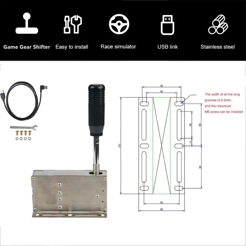 PC USB Sim Racing Games Sequential Shifter H Gear Shift G25 G27 G29 G920 G923 T300RS/GT T500 для ETS2