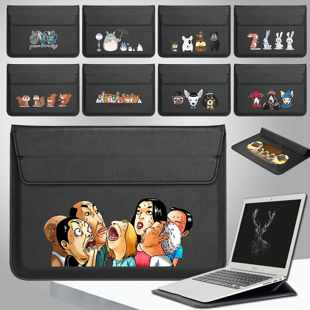

Сумка для ноутбука MacBook Air Pro 11 12 13 15 дюймов Huawei Dell Hp водонепроницаемый чехол для компьютера из искусственной кожи с мультяшными рисунками