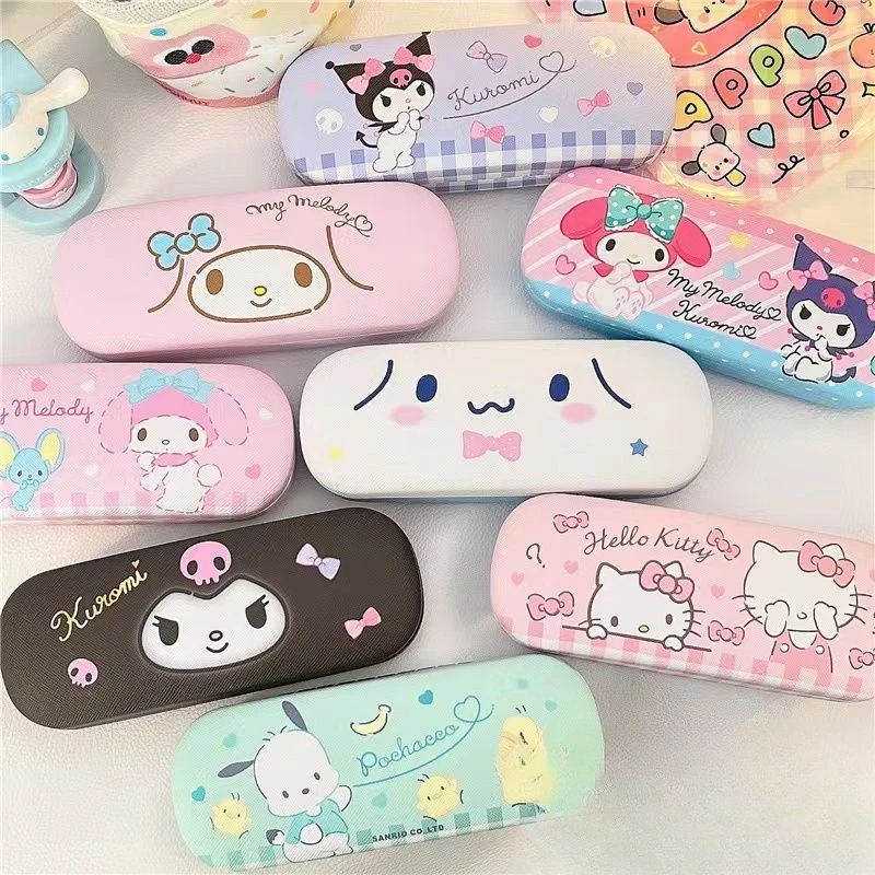 

Anime Sanrio Kuromi HelloKitty Mymelody Cinnamoroll Glasses Case New Glasses Storage Anti Drop Anti Scratch Kawaii Student Adult