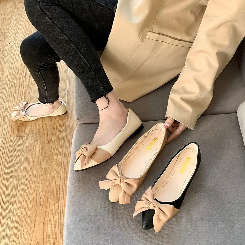 Women's Flat Heels Casual Leather Shoes 2023 New Office Worker Designer Solid Color Daily Versatile Comfortable Fashion Shoes