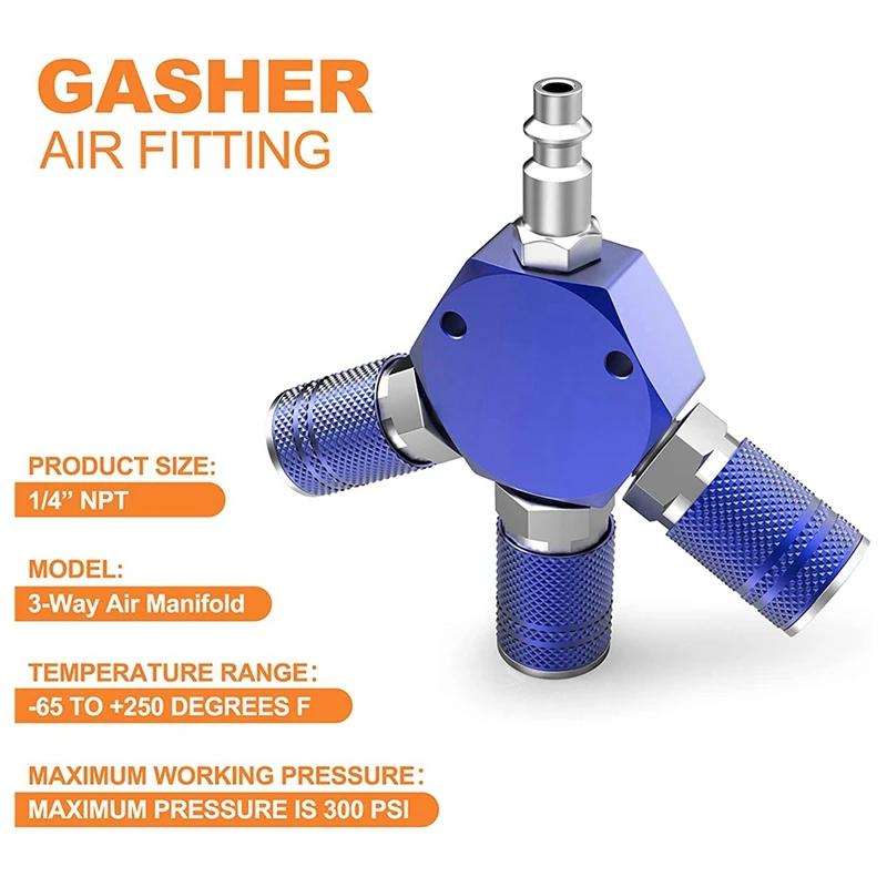 3-ходовой 1 5-дюймовый NPT алюминиевый шестигранный воздушный коллектор с 3 шт.
