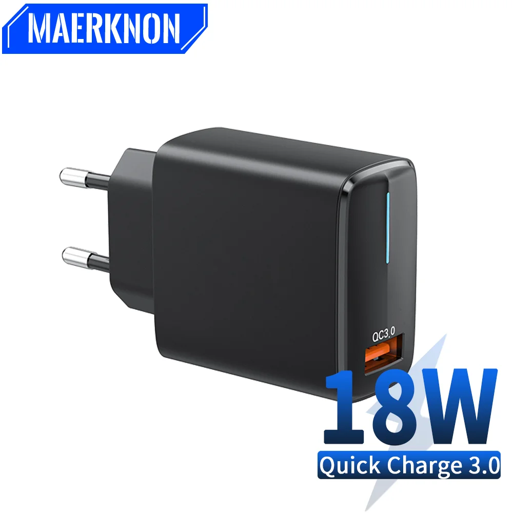 

USB Charger 18W Quick Charge 3.0 Wall Mobile Phone Charger Travel Adapter For iPhone 14 Samsung Xiaomi POCO Fast Charge Adapter