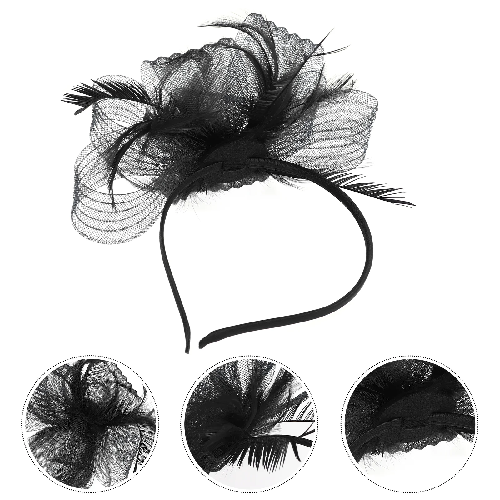 

Retro Hat Mesh Headband Women Fascinator Cocktail Fascinators Tea Party Women's