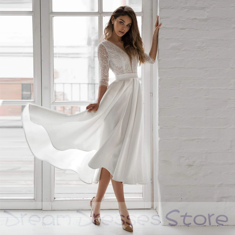 

Retro Wedding Dress 2022 summer Tulle V-neck Draped Sash Appliques Lace Wedding Gowns A-Line Train Bride Dress Vestido De Noiva
