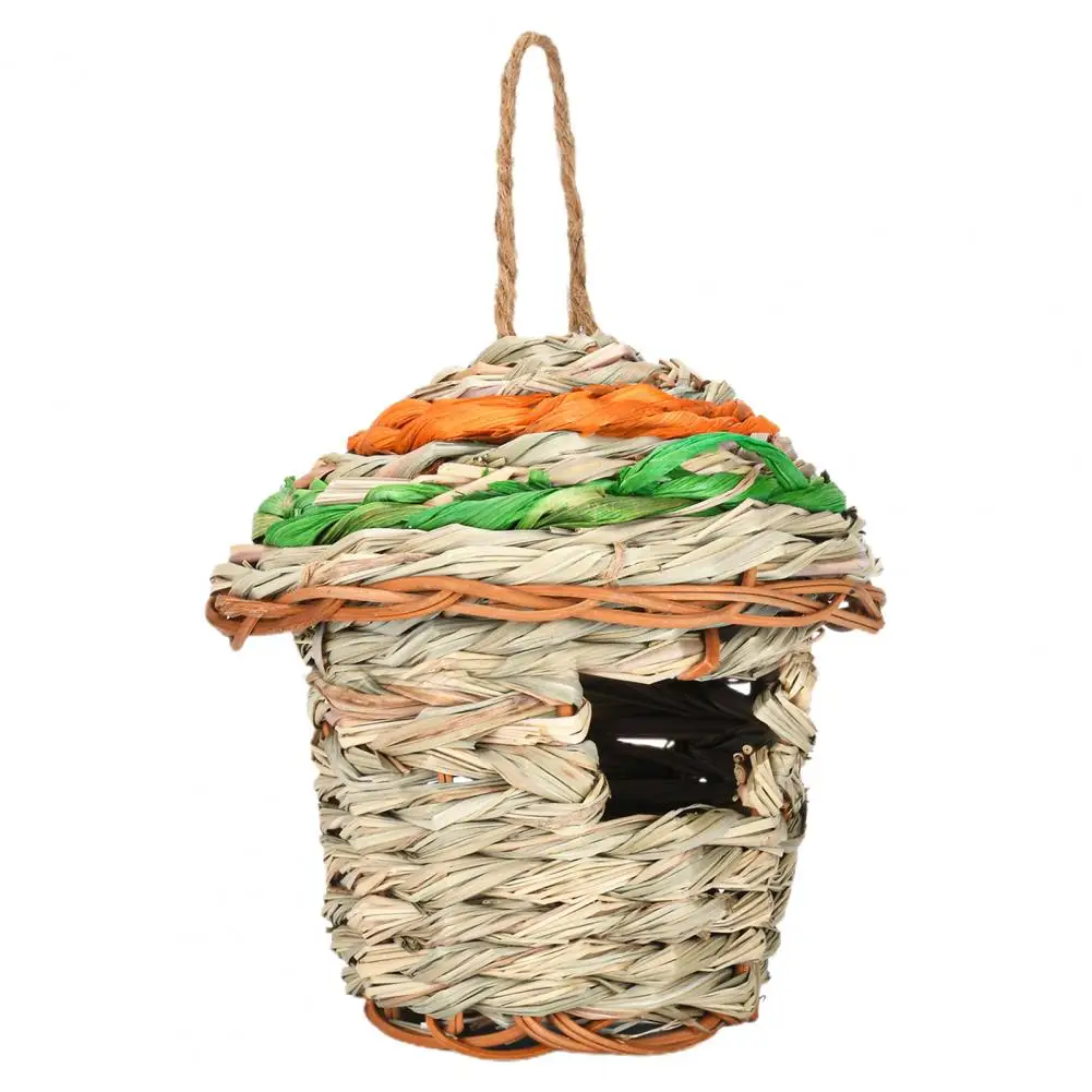 

Heat Dissipation Bird Nest Breathable Hanging Bird Hut Natural Grass Nest with Great Ventilation Heat Dissipation Handcrafted