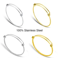 grace moments 3 color cable wire bangle women adjustable cuff bracelet 50mm 55mm 60mm 65mm never fade jewelry accessories