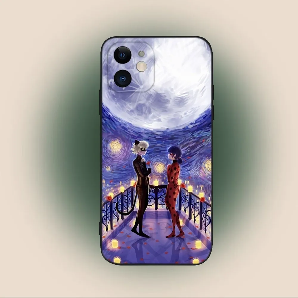 Чехол для телефона L-LadybugeS Cat Noir iPhone 16 15 14 13 12 11 Plus Pro Max XS XR SE Mini 8 7 мягкий силиконовый