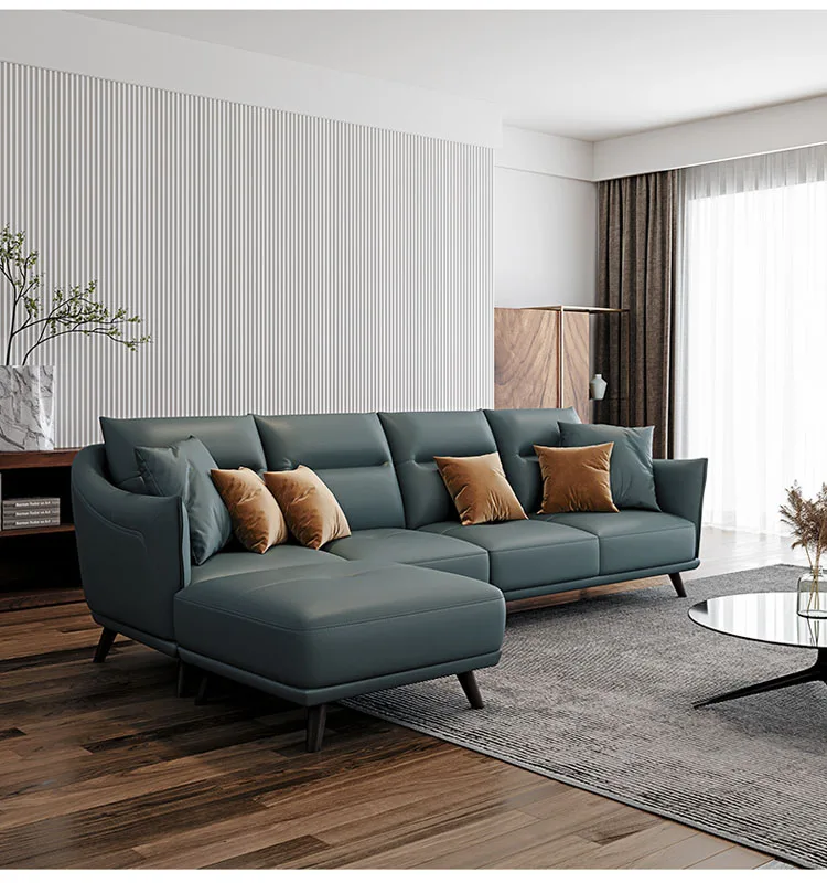 

Итальянский диван L-образной формы, кожаный диван, Современная секционная мебель для гостиной, диваны