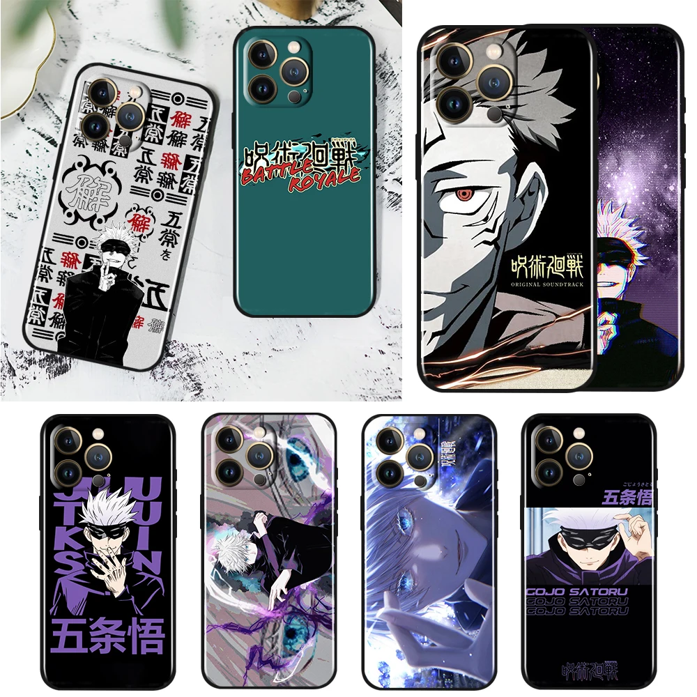 

Jujutsu Kaisen Anime Cartoon For Apple iPhone 14 13 12 11 Pro Max Mini Silicone Soft TPU Black Phone Case Cover Capa Coque Shell