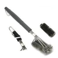 barbecue grill bbq brush clean tool stainless steel wire bristles non stick triangle cleaning brushes with handle accessorie