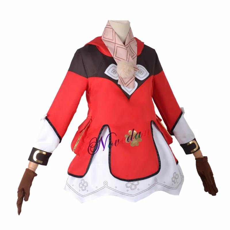 

Game Genshin Impact Cosplay Klee Cosplay Kids Child Costume Wig Hat Full Set Cute Loli Dress Plus Size Klee Wig Hair Backpack