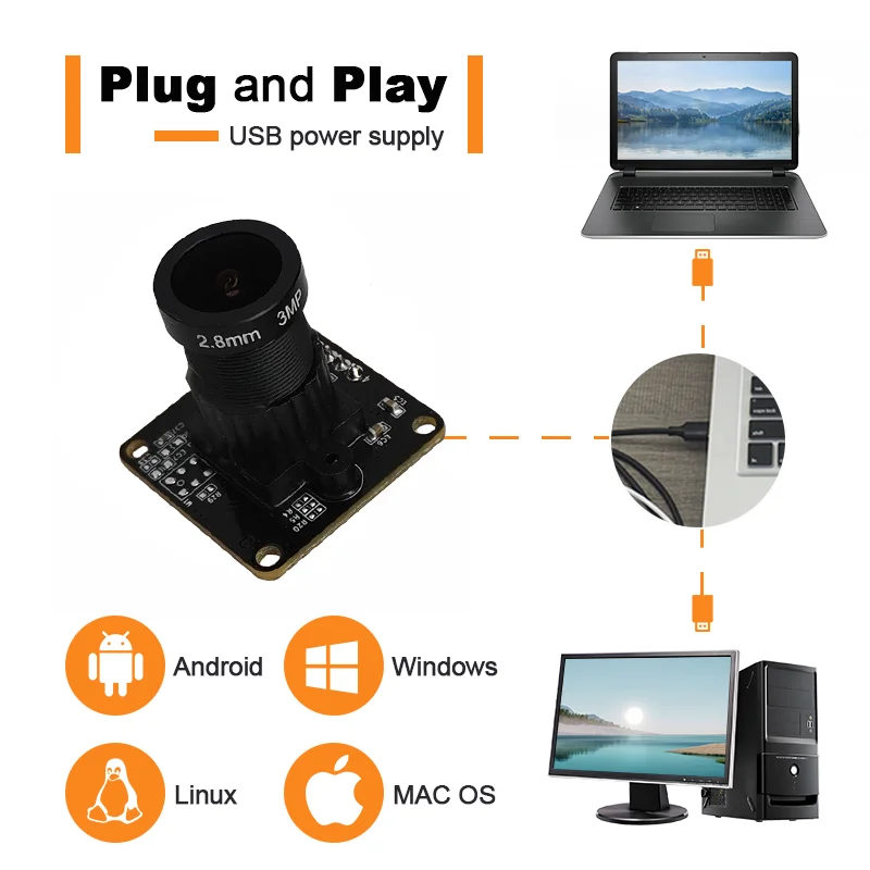 Фото Модуль USB-камеры SincereFirst 1080P WDR PCB HM2131 UVC №5