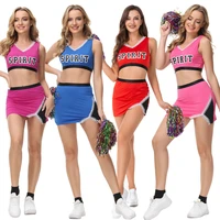 adult sexy babes cheerleading uniforms high school girl cheerleader costume with pompoms