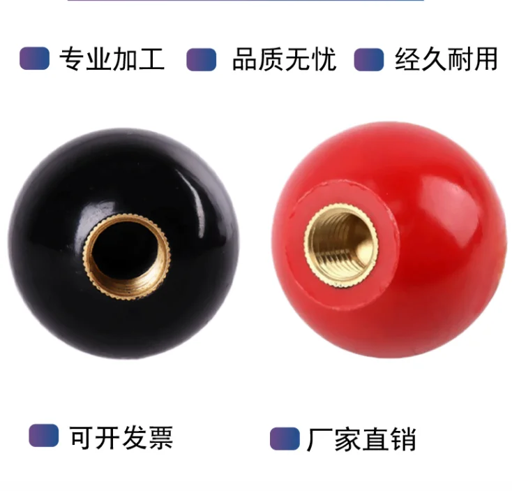 

2pcs Plastic M4/M5/M6/M8/M10/M12 M14/M16 Thread Ball Shaped Head Clamping Nuts Knob Black or Red