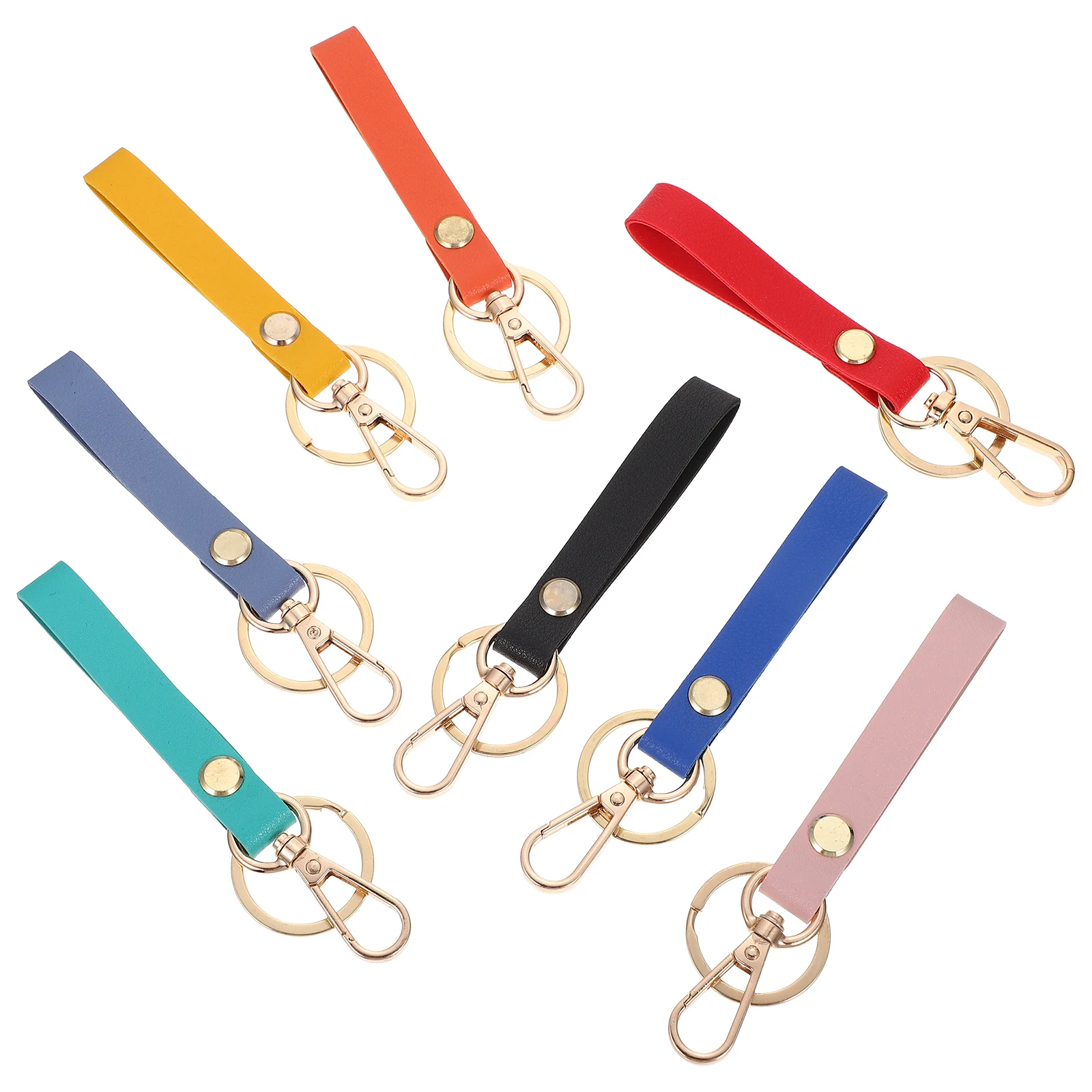 

8 Pcs Pu Keychain Ring Bag Pendant Wrist Strap Wallet Wristlet Keys Phone Mount Car Keychains Bracket