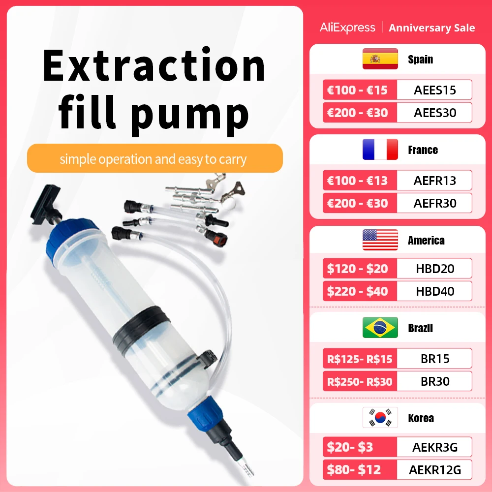

1.5L OilFluid Extractor Filling Oil Change Syringe Bottle Transfer Automotive Fuel Extraction Pump Oil Extractor Pump Hand Tool