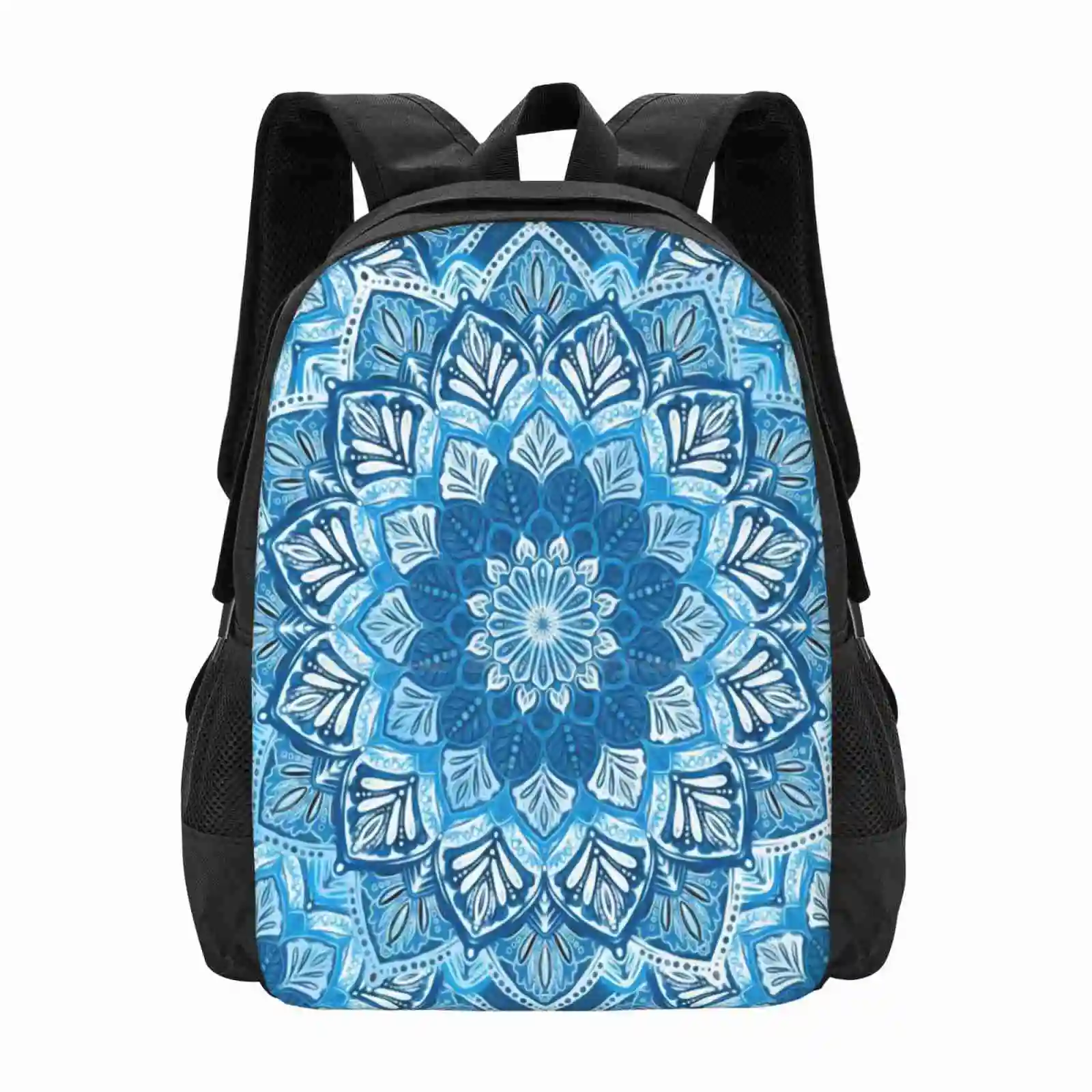 Boho Mandala в монохромном сине-белом цвете лидер продаж школьный рюкзак модные сумки