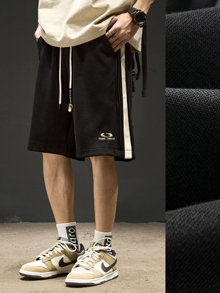 Американские шорты с пятью точками мужские летние черные тяжелые спортивные