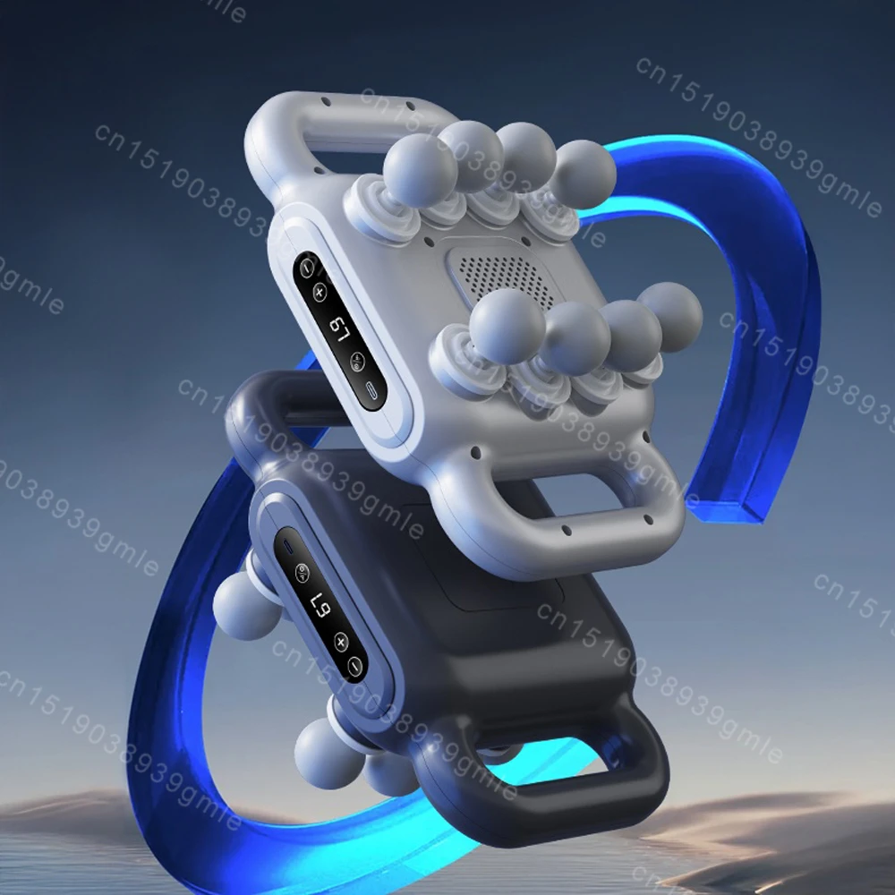 Пистолет для фасции с 8 головками вибрационный массажер красный свет массаж