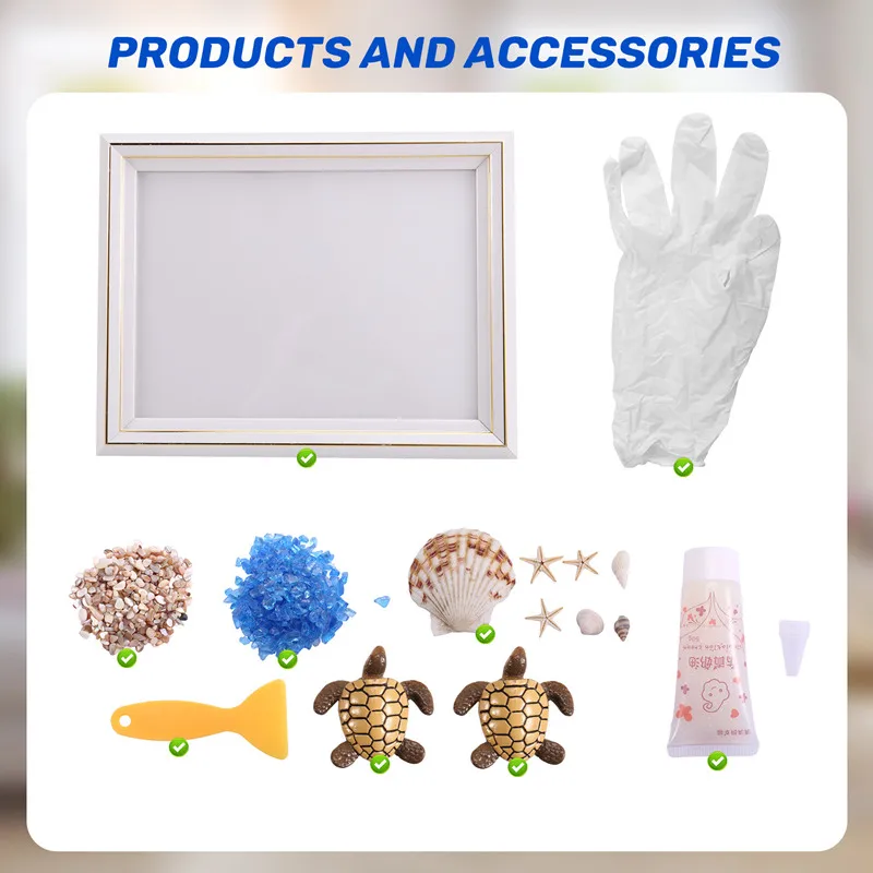 Frame Resin Mold DIY Wave Art Crafts Casting Epoxy Moulds Kit Sea Glass Kits For Adults Home