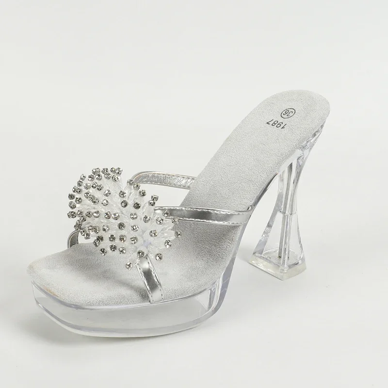 Роскошные туфли-лодочки со стразами коллекция 2023 года летние женские тапочки