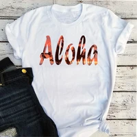 aloha tshirt women new summer 2022 fashion clothing hawaii beach tops girls casual t shirt aesthetic clothes