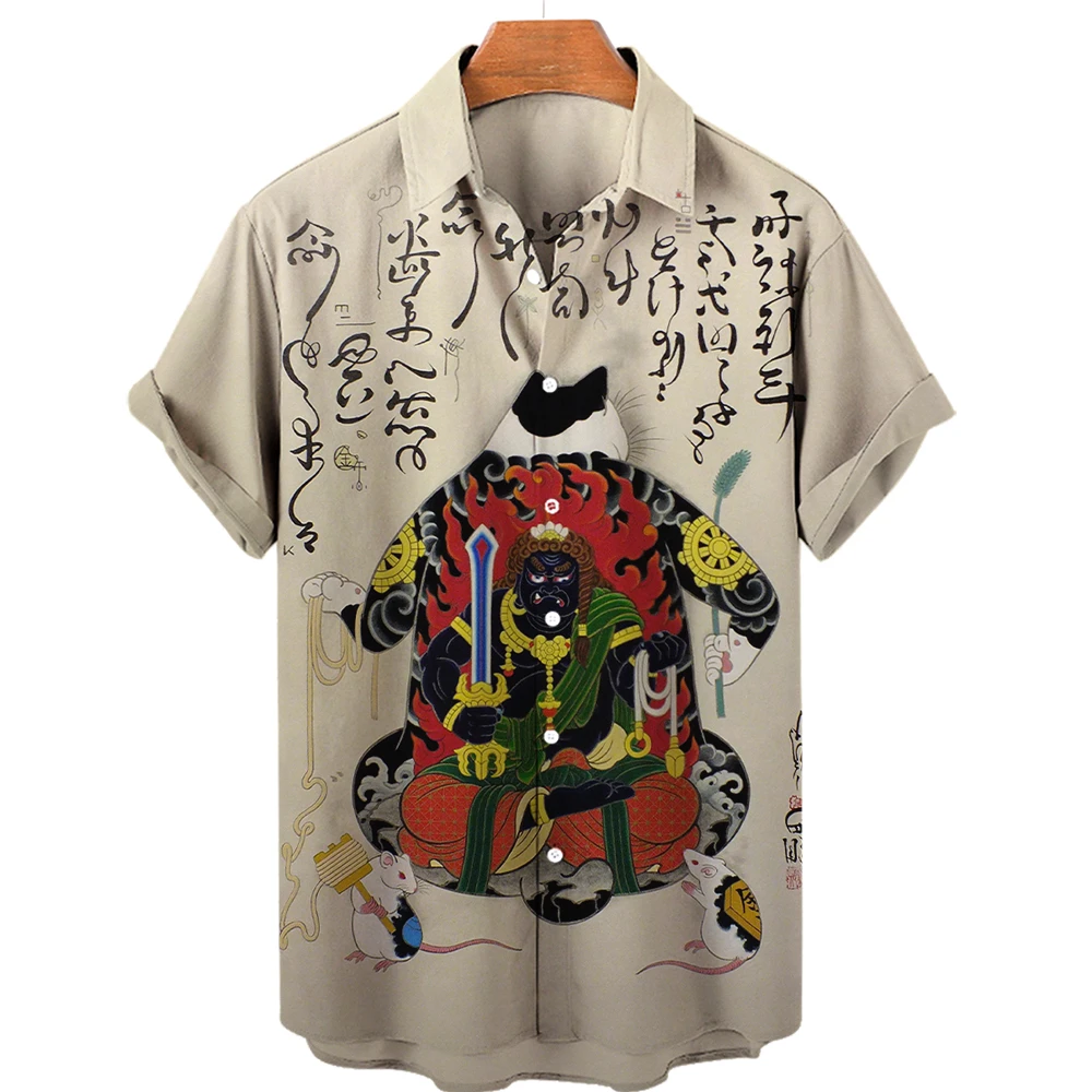 Гавайская рубашка унисекс в японском стиле 2022 футболка Bushido мужские рубашки