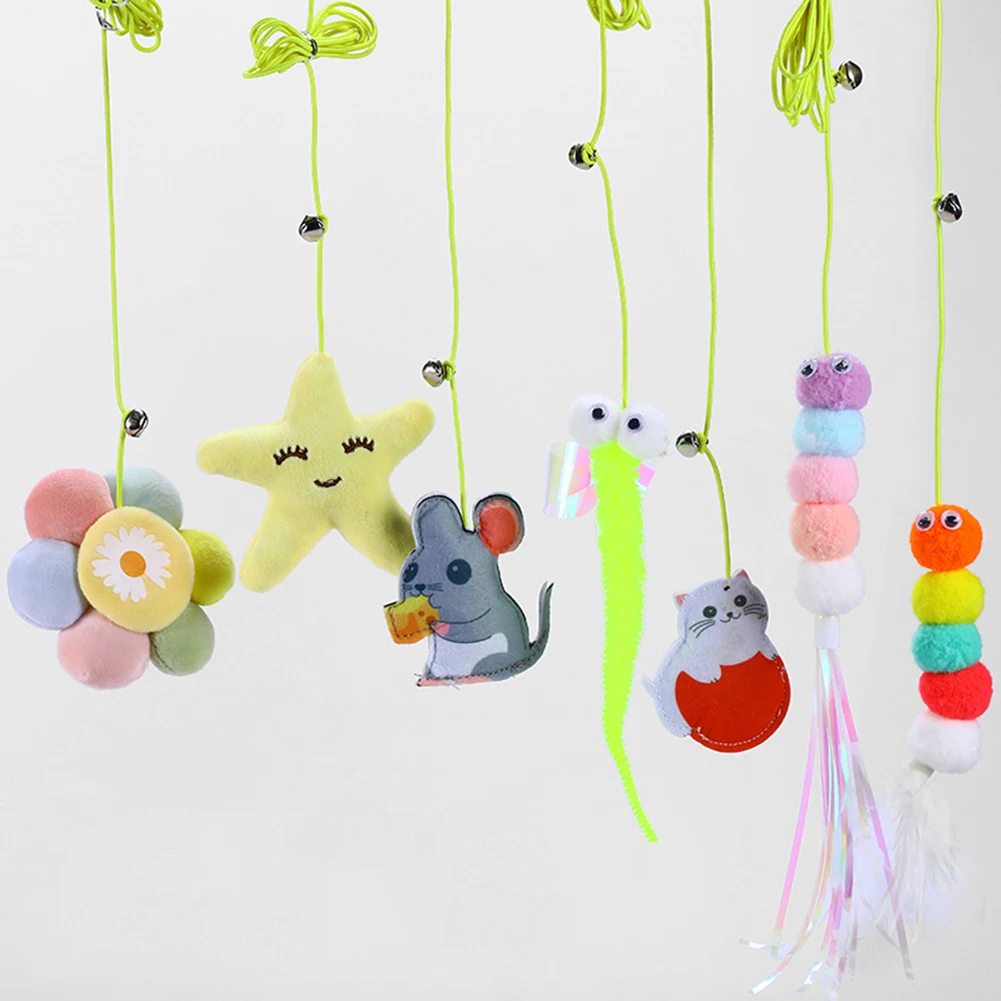 

Funny Self-hey Simulation Mouse Cat Toy Hanging Door Retractable Cat Stick Scratch Rope Mouse Interactive Toy Supplies