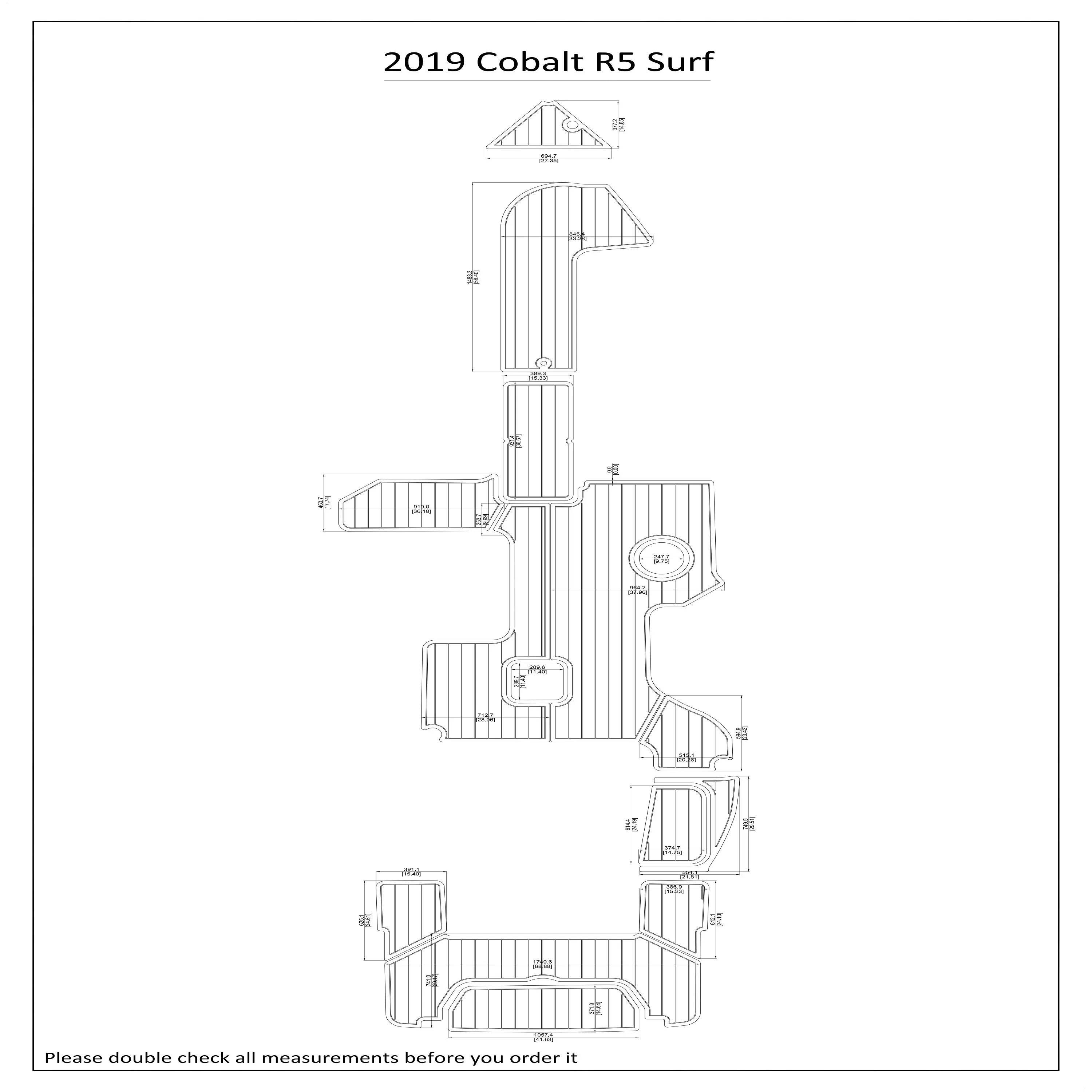 

2019 Cobalt R5 Surf Swim Step Cockpit Boat EVA Faux Foam Teak Deck Floor Pad