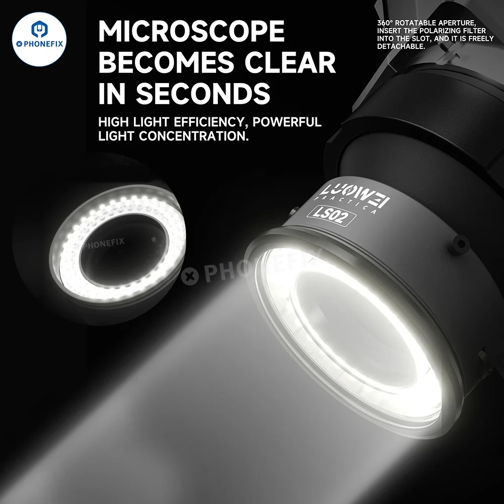 LW-LS02 USB-микроскоп с двойной поляризацией кольцевой светильник 64 светодиода