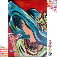 5d diamond painting new collection 2022 woman with hat fashion abstract diamond art painting cross stitch kit diy mosaic home