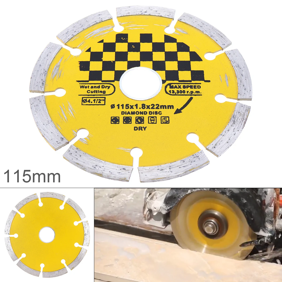 

115mm Hard Alloy Steel Circular Saw Blade Marble Stone Cutting Blade Disk Diamond Dry Cutting Disc for Granite Concrete Ceramic