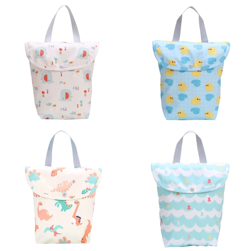 

Baby Diaper Bag with Handle Waterproof Reusable Large Capacity Mommy Organizer for Outdoor Traveling Shopping Carrying Tote Bags