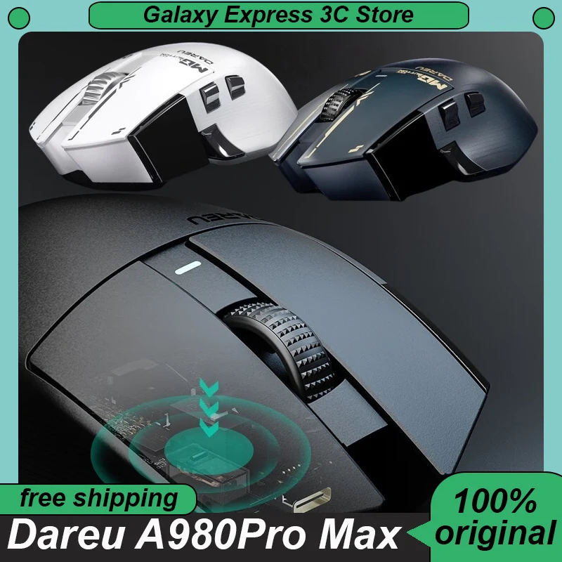 Фото Dareu A980Pro Max Большая ручная мышь с тремя режимами подключения Киберспортивная игровая мышь Star Flash Cable 8k Wireless 4k Gamer Gift PC Custom №1