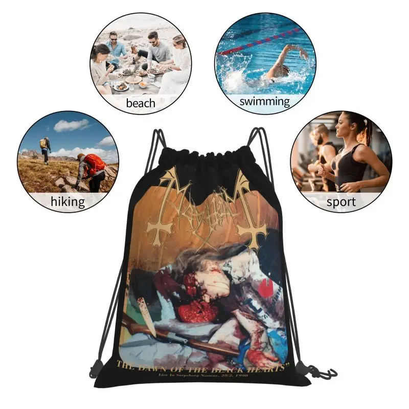 Черные металлические сумки на шнурке Mayhem Dawn Hearts 1Burzum Emperor darktron сумка для спортзала