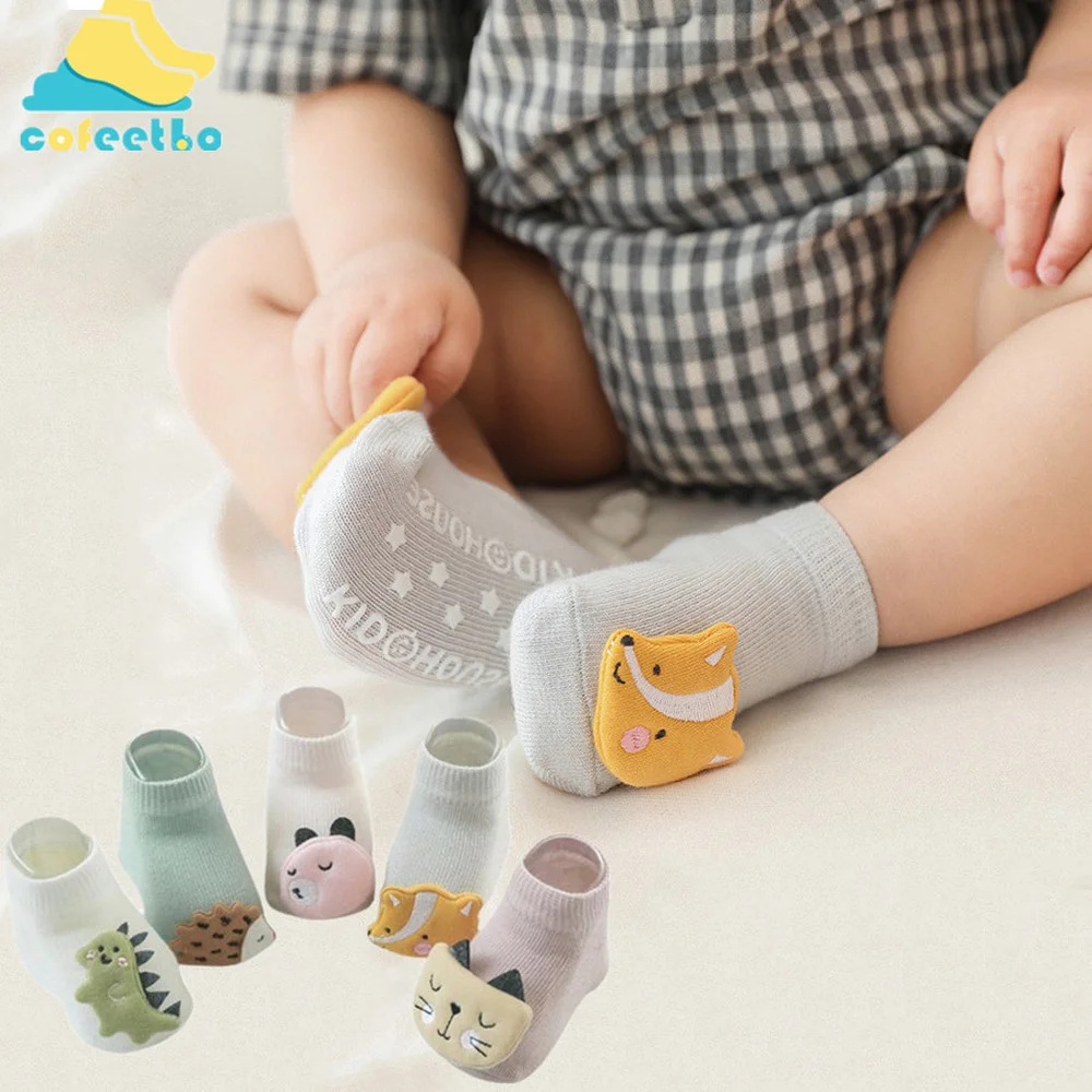 

Anti-slip Socks Child Cartoon Non-slip Baby Socks Cotton Breathable Booties for Kids Baby Born Animal Comfortable Foot Socks