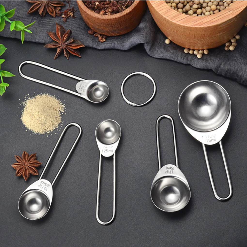 

5 шт./компл. не ржавеет из нержавеющей стали мерные ложки неградиенты Кухонные гаджеты штабелируемые столовые ложки для приготовления чая